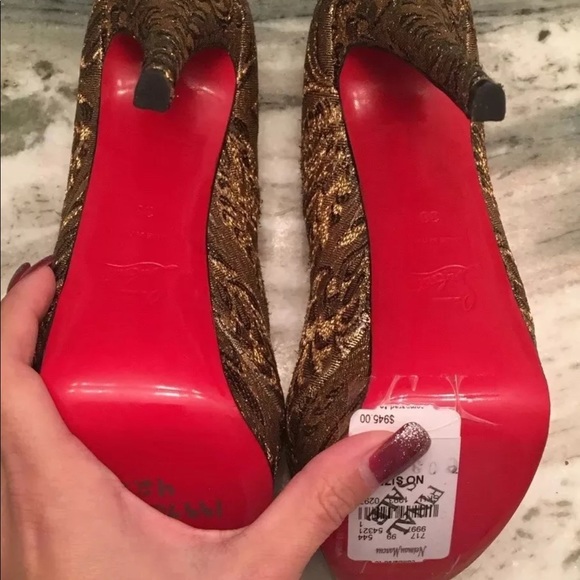 Christian Louboutin Lady Peep 150 Bronze Sz 38 NEW - Picture 6 of 8